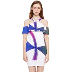 Colorful Abstract Texture Art Design T- Shirt Colorful Abstract Texture Art Design T- Shirt Shoulder Frill Bodycon Summer Dress by maxcute