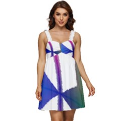 Colorful Abstract Texture Art Design T- Shirt Colorful Abstract Texture Art Design T- Shirt Ruffle Strap Babydoll Chiffon Dress