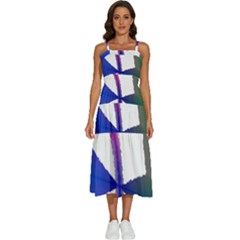 Colorful Abstract Texture Art Design T- Shirt Colorful Abstract Texture Art Design T- Shirt Sleeveless Shoulder Straps Boho Dress