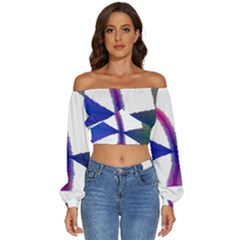 Colorful Abstract Texture Art Design T- Shirt Colorful Abstract Texture Art Design T- Shirt Long Sleeve Crinkled Weave Crop Top