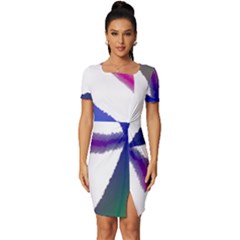 Colorful Abstract Texture Art Design T- Shirt Colorful Abstract Texture Art Design T- Shirt Fitted Knot Split End Bodycon Dress