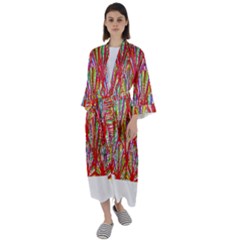 Colorful Design T- Shirt Bright Shells  T- Shirt Maxi Satin Kimono by maxcute