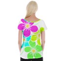 Colorful Flower T- Shirtcolorful Blooming Flower, Flowery, Floral Pattern T- Shirt Cap Sleeve Top View2