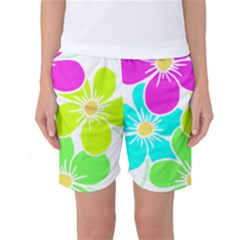 Colorful Flower T- Shirtcolorful Blooming Flower, Flowery, Floral Pattern T- Shirt Women s Basketball Shorts by maxcute