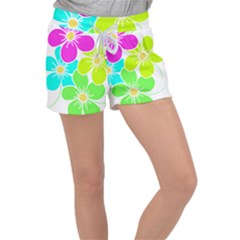 Colorful Flower T- Shirtcolorful Blooming Flower, Flowery, Floral Pattern T- Shirt Velour Lounge Shorts by maxcute