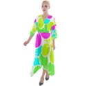 Colorful Flower T- Shirtcolorful Blooming Flower, Flowery, Floral Pattern T- Shirt Quarter Sleeve Wrap Front Maxi Dress View1