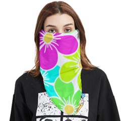 Colorful Flower T- Shirtcolorful Blooming Flower, Flowery, Floral Pattern T- Shirt Face Covering Bandana (triangle) by maxcute