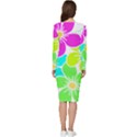 Colorful Flower T- Shirtcolorful Blooming Flower, Flowery, Floral Pattern T- Shirt Long Sleeve V-Neck Bodycon Dress  View4