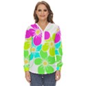 Colorful Flower T- Shirtcolorful Blooming Flower, Flowery, Floral Pattern T- Shirt Zip Up Long Sleeve Blouse View1