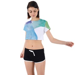 Colourful Pattern T- Shirt Colourful Watercolor Rainbow Bubbles T- Shirt Tie Back Short Sleeve Crop Tee by maxcute