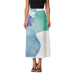 Colourful Pattern T- Shirt Colourful Watercolor Rainbow Bubbles T- Shirt Classic Midi Chiffon Skirt