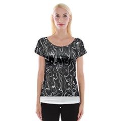 Cool Design Art T- Shirt Black And White Damascus Abstract Pattern T- Shirt Cap Sleeve Top by maxcute