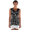 Cool Design Art T- Shirt Black And White Damascus Abstract Pattern T- Shirt Wrap Front Bodycon Dress View1