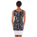 Cool Design Art T- Shirt Black And White Damascus Abstract Pattern T- Shirt Wrap Front Bodycon Dress View2