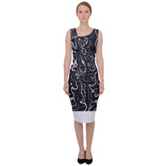 Cool Design Art T- Shirt Black And White Damascus Abstract Pattern T- Shirt Sleeveless Pencil Dress by maxcute