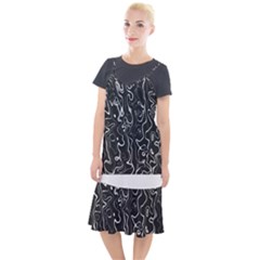 Cool Design Art T- Shirt Black And White Damascus Abstract Pattern T- Shirt Camis Fishtail Dress by maxcute