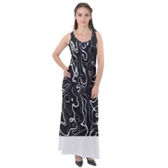 Cool Design Art T- Shirt Black And White Damascus Abstract Pattern T- Shirt Sleeveless Velour Maxi Dress by maxcute