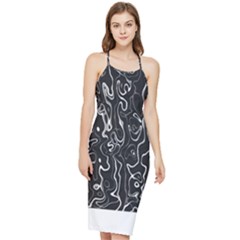 Cool Design Art T- Shirt Black And White Damascus Abstract Pattern T- Shirt Bodycon Cross Back Summer Dress by maxcute