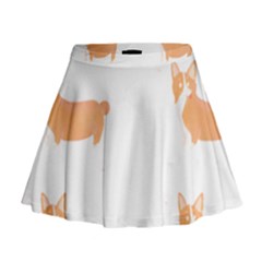 Corgi Dog T- Shirt Pembroke Welsh Corgi Dog Cute Pattern T- Shirt Mini Flare Skirt by maxcute