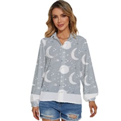 Cosmos T- Shirt Cute Baby Cosmic Pattern 7 Women s Long Sleeve Button Down Shirt