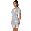 Cosmos T- Shirt Cute Baby Cosmic Pattern 7 Fitted Knot Split End Bodycon Dress View2