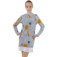 Cosmos T- Shirt Cute Baby Cosmic Pattern T- Shirt Long Sleeve Hoodie Dress by maxcute