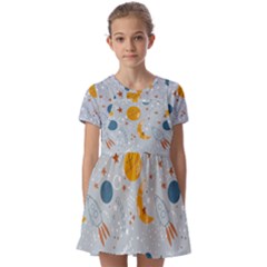 Cosmos T- Shirt Cute Baby Cosmic Pattern T- Shirt Kids  Short Sleeve Pinafore Style Dress by maxcute