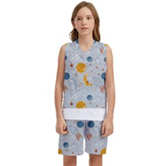 Cosmos T- Shirt Cute Baby Cosmic Pattern T- Shirt Kids  Basketball Mesh Set by maxcute