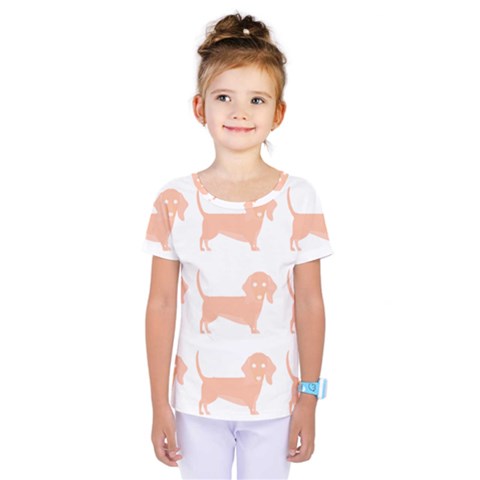 Dachshund Dog Pattern T- Shirt Brown Dachshund Dog Breed Cute Pattern T- Shirt Kids  One Piece Tee by maxcute