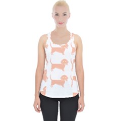 Dachshund Dog Pattern T- Shirt Brown Dachshund Dog Breed Cute Pattern T- Shirt Piece Up Tank Top by maxcute