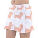 Dachshund Dog Pattern T- Shirt Brown Dachshund Dog Breed Cute Pattern T- Shirt Classic Tennis Skirt View1