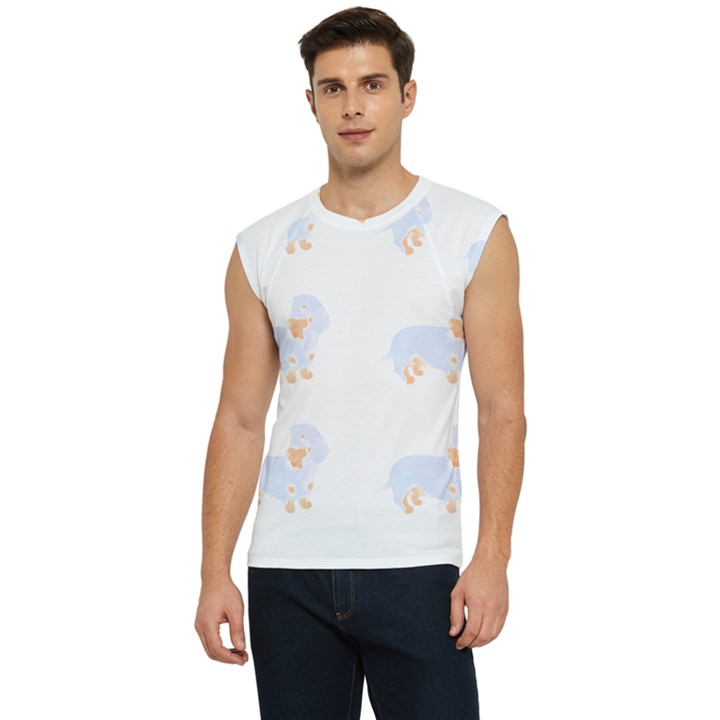 Dachshund Dog T- Shirt Dachshund Dog Pattern T- Shirt Men s Raglan Cap Sleeve Tee