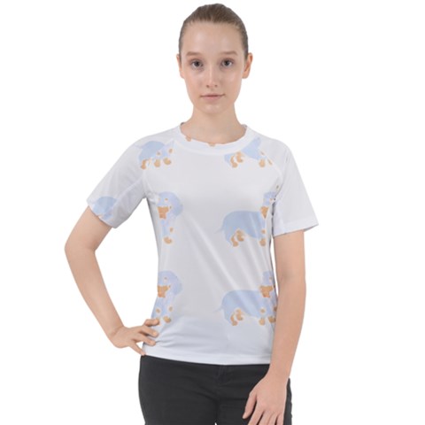 Dachshund Dog T- Shirt Dachshund Dog Pattern T- Shirt Women s Sport Raglan Tee by maxcute