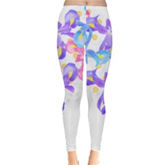 Daisies In Bloom T- Shirt Daisy Iris Heart Flower Floral Pattern Daisies T- Shirt Leggings  by maxcute