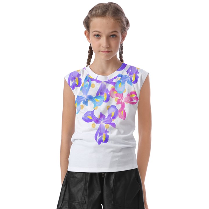 Daisies In Bloom T- Shirt Daisy Iris Heart Flower Floral Pattern Daisies T- Shirt Kids  Raglan Cap Sleeve Tee