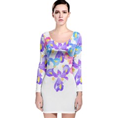 Daisies In Bloom T- Shirt Daisy Iris Heart Flower Floral Pattern Daisies T- Shirt Long Sleeve Velvet Bodycon Dress by maxcute