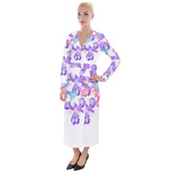 Daisies In Bloom T- Shirt Daisy Iris Heart Flower Floral Pattern Daisies T- Shirt Velvet Maxi Wrap Dress by maxcute