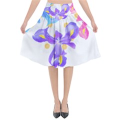 Daisies In Bloom T- Shirt Daisy Iris Heart Flower Floral Pattern Daisies T- Shirt Flared Midi Skirt by maxcute