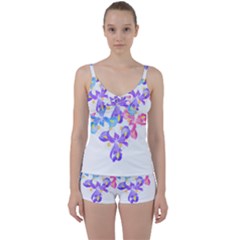 Daisies In Bloom T- Shirt Daisy Iris Heart Flower Floral Pattern Daisies T- Shirt Tie Front Two Piece Tankini by maxcute