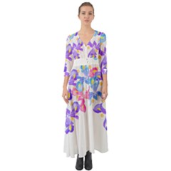 Daisies In Bloom T- Shirt Daisy Iris Heart Flower Floral Pattern Daisies T- Shirt Button Up Boho Maxi Dress by maxcute