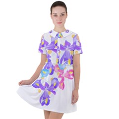 Daisies In Bloom T- Shirt Daisy Iris Heart Flower Floral Pattern Daisies T- Shirt Short Sleeve Shoulder Cut Out Dress  by maxcute