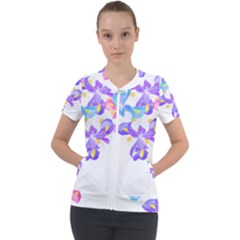 Daisies In Bloom T- Shirt Daisy Iris Heart Flower Floral Pattern Daisies T- Shirt Short Sleeve Zip Up Jacket by maxcute