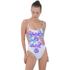 Daisies In Bloom T- Shirt Daisy Iris Heart Flower Floral Pattern Daisies T- Shirt Tie Strap One Piece Swimsuit by maxcute