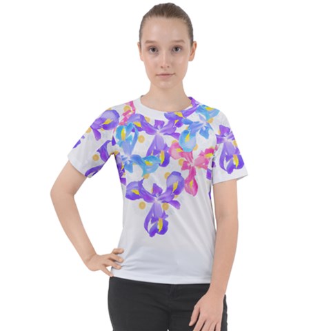 Daisies In Bloom T- Shirt Daisy Iris Heart Flower Floral Pattern Daisies T- Shirt Women s Sport Raglan Tee by maxcute