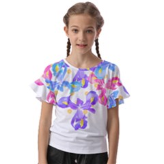 Daisies In Bloom T- Shirt Daisy Iris Heart Flower Floral Pattern Daisies T- Shirt Kids  Cut Out Flutter Sleeves by maxcute