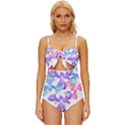 Daisies In Bloom T- Shirt Daisy Iris Heart Flower Floral Pattern Daisies T- Shirt Knot Front One-Piece Swimsuit View1