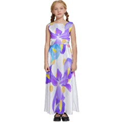 Daisies In Bloom T- Shirt Daisy Iris Heart Flower Floral Pattern Daisies T- Shirt Kids  Satin Sleeveless Maxi Dress by maxcute