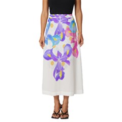 Daisies In Bloom T- Shirt Daisy Iris Heart Flower Floral Pattern Daisies T- Shirt Classic Midi Chiffon Skirt