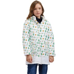 Daisy Flower T- Shirt Daisy Seamless Pattern - Daisy Flower, Floral Pattern T- Shirt Kid s Hooded Longline Puffer Jacket by maxcute