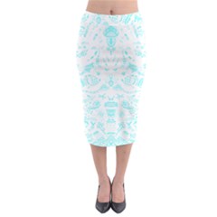 Deep Sea T- Shirt Deep Sea Food Chain Pattern (white) T- Shirt Midi Pencil Skirt by maxcute